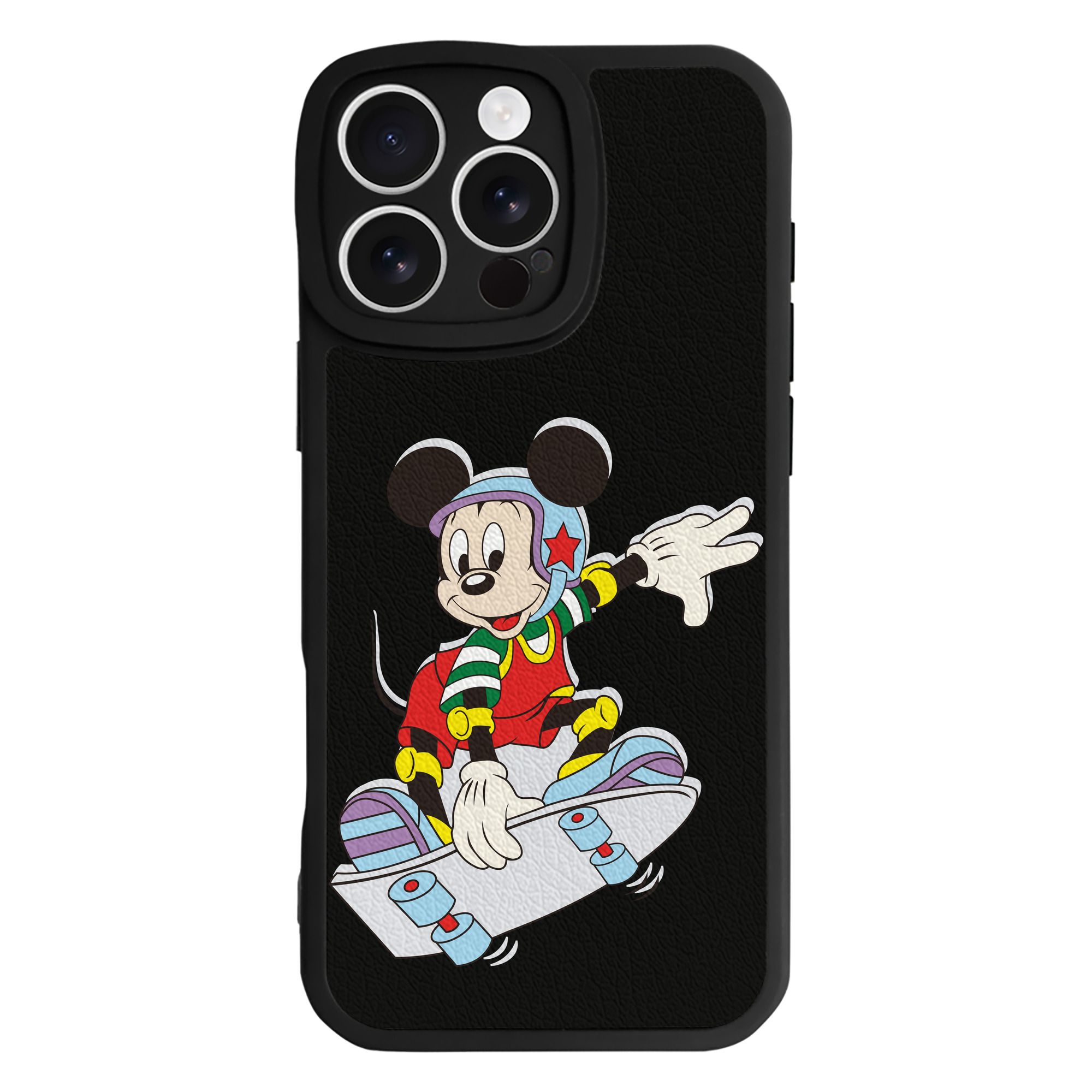 （画像用） ミッキーマウス Mickey Mouse 【iPhone 16シリーズ対応】シリコンスマホケース（レザー調） 材質：シリコン